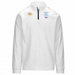 Sweat 1/4 zip blanc adulte...